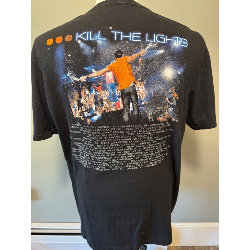 Luke Bryan Kill The Lights Tour T-Shirt Black Mens XL Concert‎ EUC